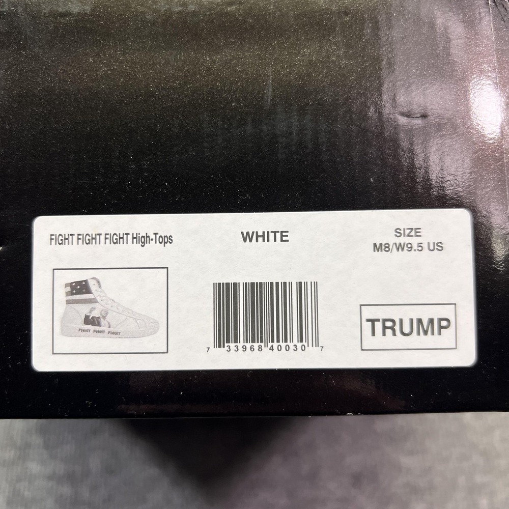 Trump Fight Fight Fight High-Tops Shoes Mens Size 8 White Flag Stripes Sneakers - Picture 4 of 4